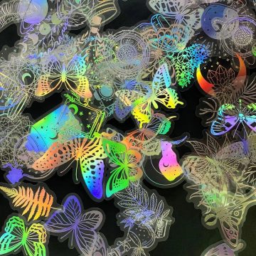 Holographic Laser Butterfly PET Stickers - Aesthetic Dream Decals for Notebook, Motorcycle