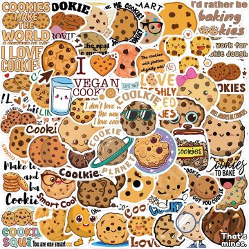 Cartoon Cookies Stickers for Stationery, Scrapbook, Phone, Laptop, Art Decals for Dessert Lovers
