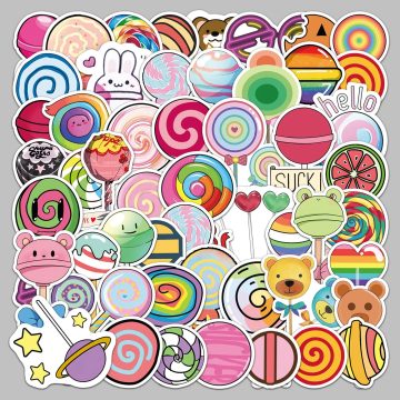 Cartoon Lollipop Graffiti Stickers for Helmet, Wall, DIY Decor