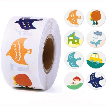 Round Animal Reward Stickers School Teacher Toy Seal Labels