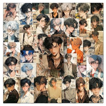 Vintage Anime Boy Stickers - Retro Aesthetic Decals for Laptop Motorcycle Phone