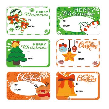 Christmas Sealing Labels Kraft Paper Holiday Thank You Stickers