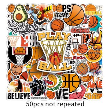 Basketball Sports Graffiti Stickers - Cartoon Personalized Decals for iPad Helmet Wall