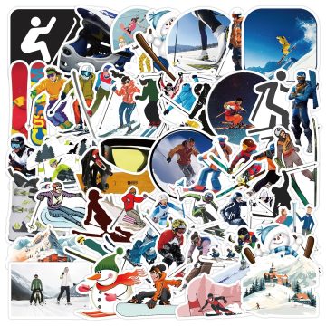 Winter Skiing Snow Mountain Stickers - Graffiti Vinyl Decals for Snowboard Car