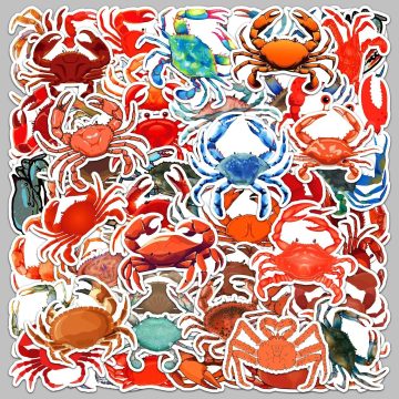Cute Crab Cartoon Stickers for Helmet, Desktop, Wall Decoration