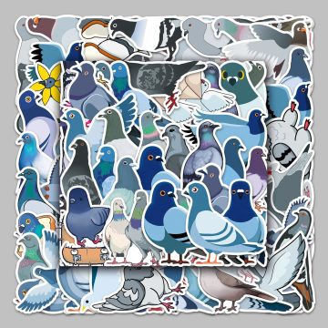 Cute Cartoon Pigeon Stickers for Helmet, Wall, DIY Decoration