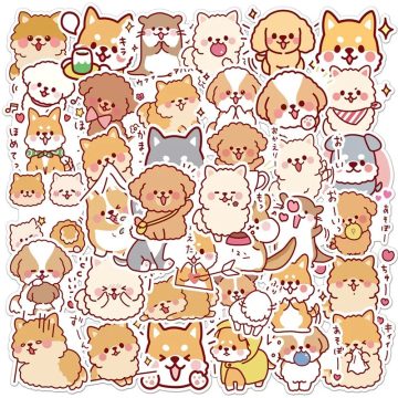 Kawaii Fluffy Dog PVC Stickers - Aesthetic Korean Stationery for Decoration