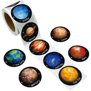 Solar System Planet Stickers for Kids and Birthday Decorations