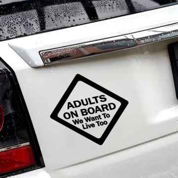 Adults On Board Funny Car Sticker - Truck Motorcycle Decal