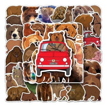 Brown Bear Banana Cartoon Vinyl Stickers for Skateboard, Waterproof