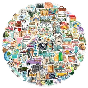 Hiking Travel Decal Stickers for Skateboard & Car