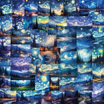Starry Sky Paint PVC Sticker - Aesthetic Korean Scrapbooking Sketchbook Supplies