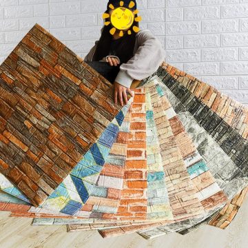 3D Retro Brick Pattern Wall Stickers Foam Wallpaper for Home Decor