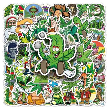 Funny Characters Weed Stickers Pack