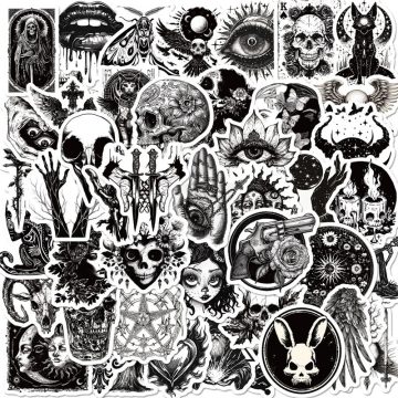 Gothic Skull Eyes PVC Aesthetic Stickers for DIY Decoration