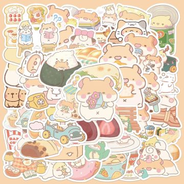 Cute Bread Mouse Stickers for Helmet, Wall, DIY Decoration
