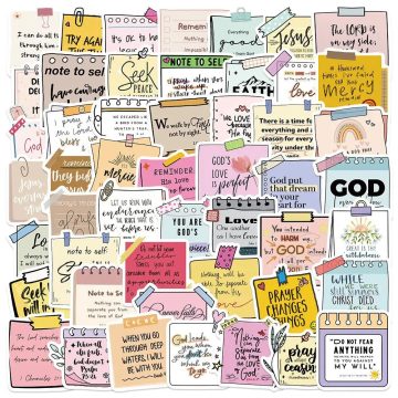 Motivational Jesus Bible Christian Word Stickers for Notebook Diary