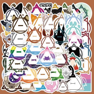 Cartoon Therian Graffiti Stickers for Helmet, Wall, DIY Decoration