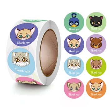 Cute Animal Thank You Stickers - DIY Scrapbooking Gift Seal Labels