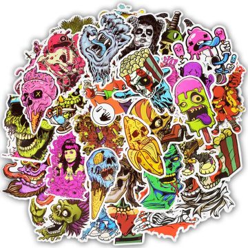 Vintage Terror Series Skeleton Sticker Pack
