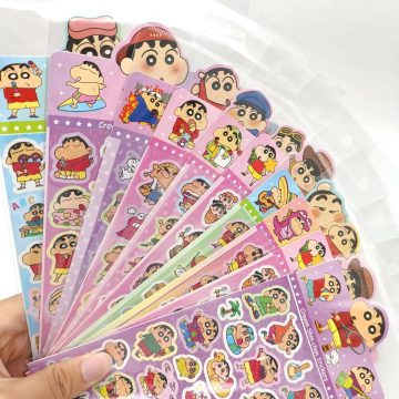Mix Crayon Shin-chan Anime Sticker Cartoon Laser Decals Stationery Wholesale Kids Toys