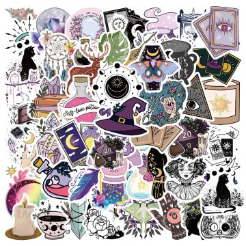 Gothic Boho Witch Magic Graffiti Stickers for Skateboard Guitar Luggage