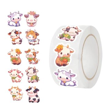 Kawaii Calf Thank You Stickers for Scrapbooking