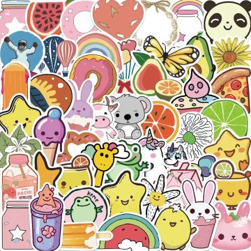 Cute Animal Stickers Aesthetic for Skateboard, Laptop, Phone, Guitar, Luggage, Car, Waterproof Decals
