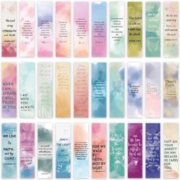 Motivational Bible Quotes Paper Bookmarks for Students and Readers