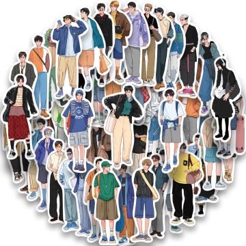 Fashionable Boy Stickers Pack for DIY Laptop, Skateboard, Motorcycle, Suitcase, Phone