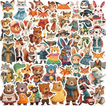 Cartoon Zoo Wild Animals Stickers Aesthetic DIY Toy for Phone, Skateboard, Laptop, Fridge, Car Decals