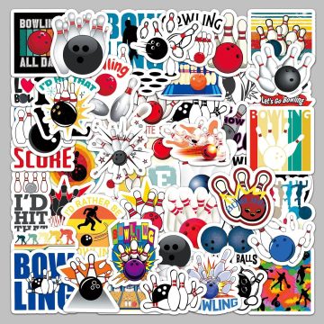 Bowling Sports Graffiti Stickers for Wall and DIY Decoration