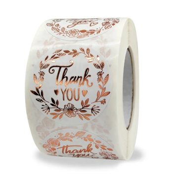 Round Laser-Cut Thank You Seal Stickers Waterproof Holiday Gift Labels