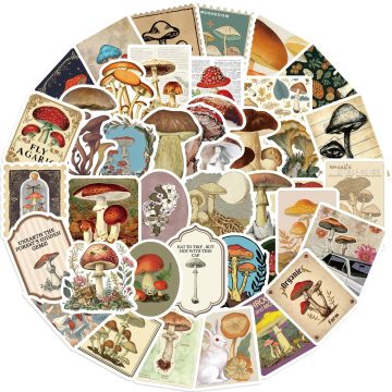Vintage Mushroom Retro Style Decals for Stationery Fridge Laptop