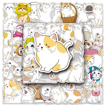 Cat Cartoon Waterproof Vinyl Stickers for Skateboard Snowboard