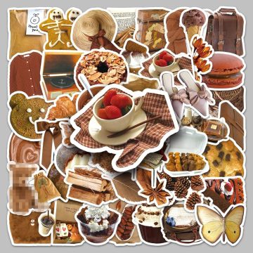 Brown Graffiti Stickers for Helmets, Walls, and DIY Decoration