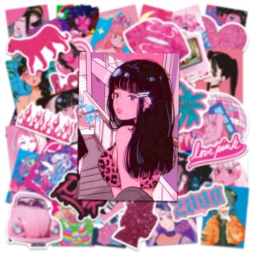 Japanese Vintage Y2K Aesthetic Stickers for Fridge & Laptop