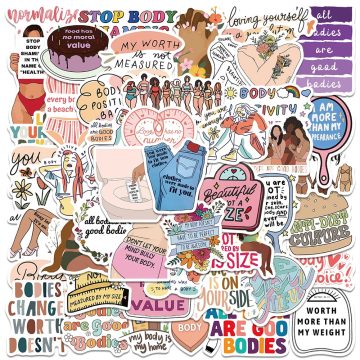 Body Positive Quote Stickers for Girls' Notebooks and Scrapbooking
