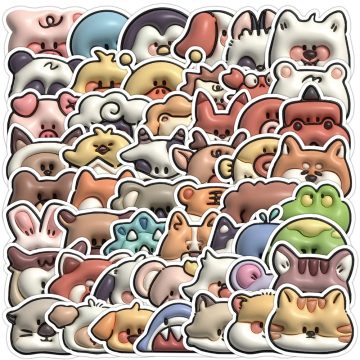 3D Animal Cartoon Stickers Laptop, Scrapbook & Kid Toy Decals