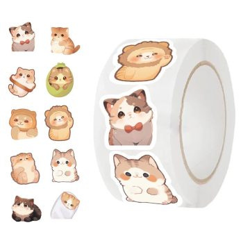 Cute Fat Cat Stickers - DIY Scrapbooking Decor Stationery