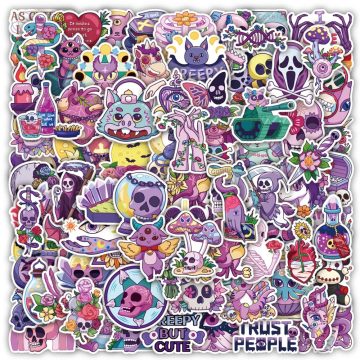 Cute Gothic Artistic Horror Halloween Stickers - Cartoon Decal for Laptop, Phone, Luggage