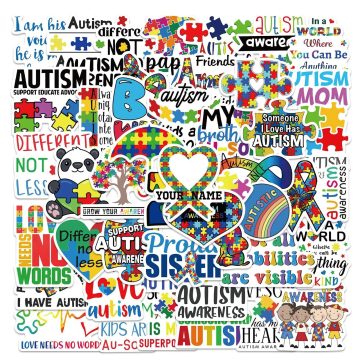Autism Awareness Cartoon Stickers for Wall and DIY Projects
