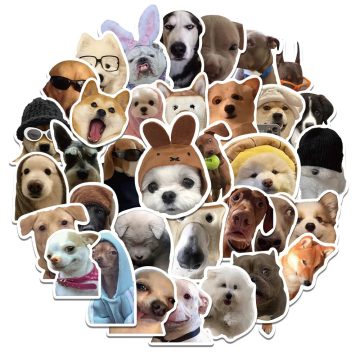 Meme Dog Waterproof Stickers - Aesthetic Graffiti Decals for Guitar Phone DIY