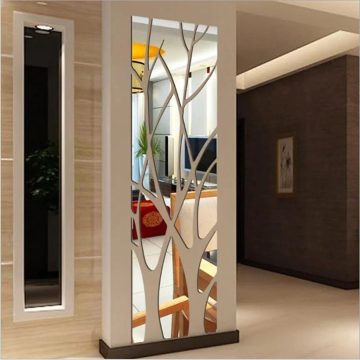 3D Tree Mirror Wall Stickers - Acrylic Art Decals for Living Room & Bedroom