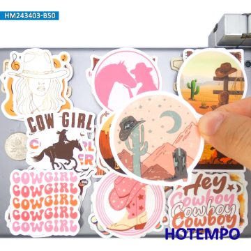 Cowgirl USA Western Culture Country Music Retro Fashion Stickers for DIY Creative Decoration