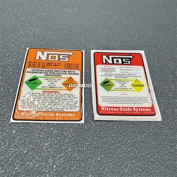 3D NOS Warning Stickers Soft Glue Car & Bike Fuel Tank Decals