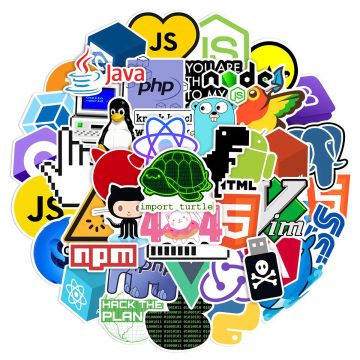Programming Code Stickers - Geek Html Bitcoin Decals for Laptop Phone DIY