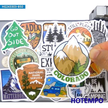 Outdoor Camping Travel Stickers for Scrapbooks and Journals