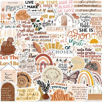 Kawaii Boho Bible Stickers - Scrapbooking PVC Stationery for School Supplies