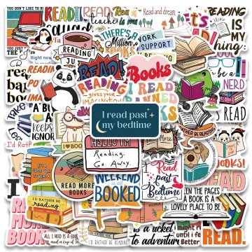 Book Reading Inspirational Stickers - English Phrase Decals for Scrapbook Fridge